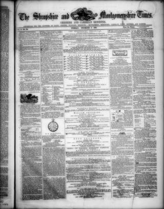 cover page of Shropshire and Montgomeryshire Times published on December 6, 1864