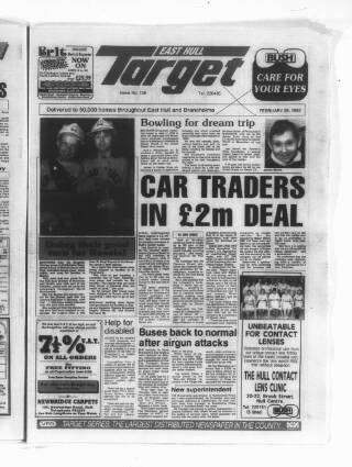 cover page of East Hull Target published on February 26, 1992