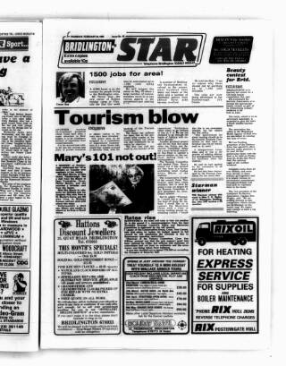 cover page of Bridlington Star published on February 28, 1985