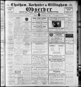 cover page of Chatham, Rochester and Brompton Observer published on December 30, 1921