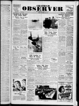 cover page of Chatham, Rochester and Brompton Observer published on November 30, 1945