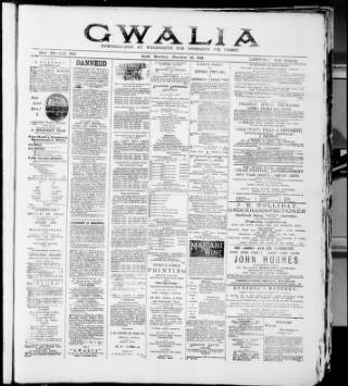 cover page of Gwalia published on February 28, 1894