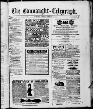 cover page of Connaught Telegraph published on February 28, 1885