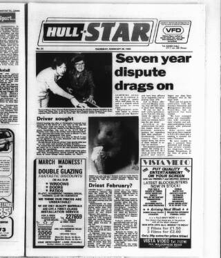 cover page of Hull Star published on February 28, 1985