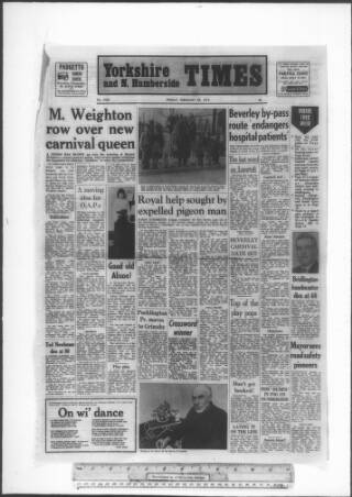 cover page of Hull & Yorkshire Times published on February 28, 1975