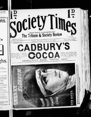 cover page of Society Times published on February 28, 1891