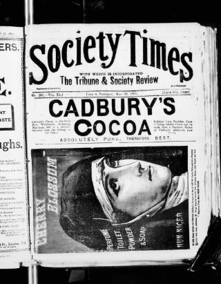 cover page of Society Times published on May 30, 1891