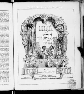 cover page of Cicerone and Record of the Drama, Music and the Fine Arts published on February 17, 1844