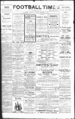cover page of Highland News and Football Times published on December 30, 1911