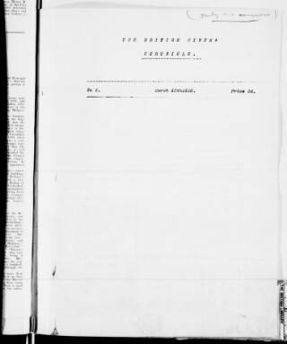 cover page of British Cinema Chronicle published on March 15, 1918