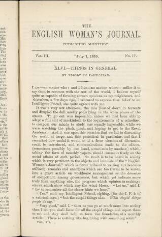 cover page of English Woman's Journal published on July 1, 1859