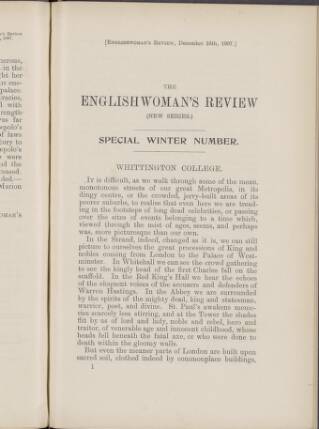 cover page of Englishwoman's Review published on December 16, 1907