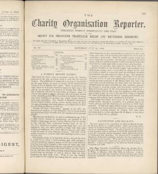 cover page of Charity Organisation Reporter published on July 12, 1884
