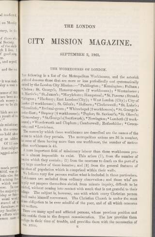 cover page of London City Mission Magazine published on September 2, 1861