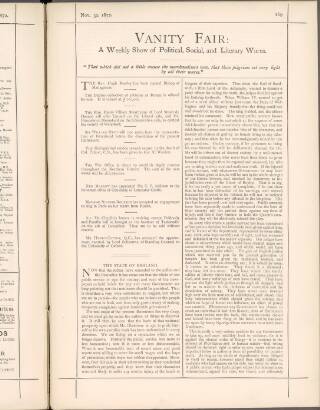 cover page of Vanity Fair published on November 30, 1872