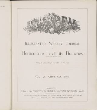cover page of The Garden published on July 6, 1901