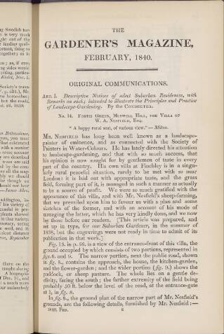 cover page of Gardener's Magazine published on February 1, 1840