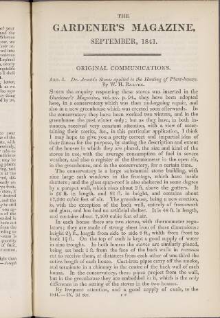 cover page of Gardener's Magazine published on September 1, 1841