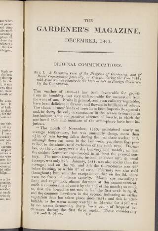 cover page of Gardener's Magazine published on December 1, 1841
