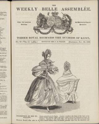 cover page of La Belle Assemblée published on November 30, 1833