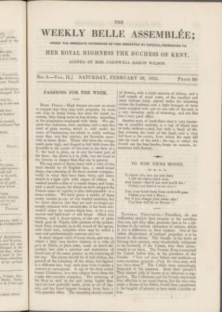cover page of La Belle Assemblée published on February 28, 1835