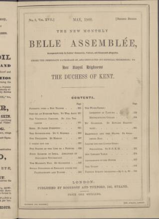 cover page of La Belle Assemblée published on May 1, 1860