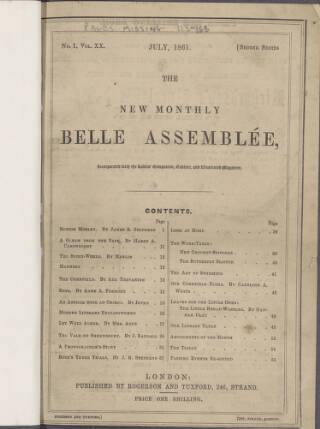cover page of La Belle Assemblée published on July 1, 1861