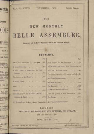 cover page of La Belle Assemblée published on December 1, 1869